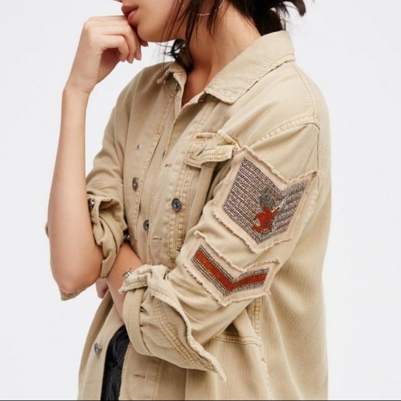 Free People Jackets & Blazers - NWT Free People Embellished Military Jacket Coat S